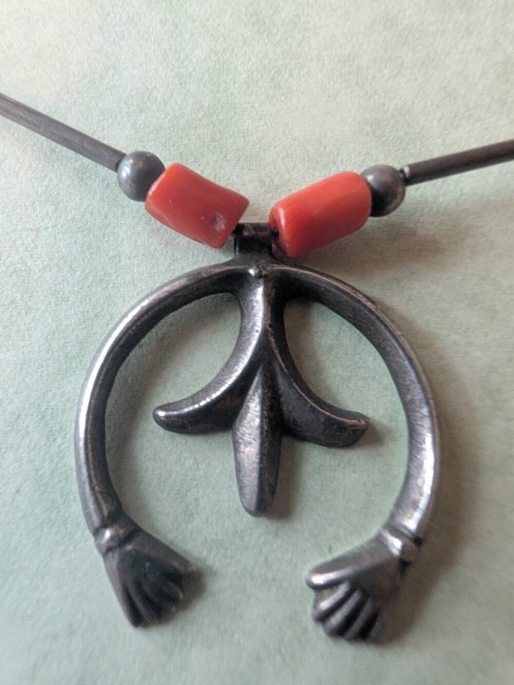 NAVAJO VINTAGE NAJA SILVER NECKLACE - Picture 2 of 8